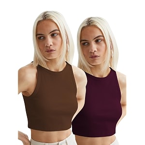 toochki tops for women crop top for women39s tank activewear tee sports western casual cotton camisole pack of 2 combo
