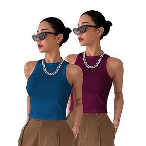 toochki tops for women crop top for women39s tank activewear tee sports western casual cotton camisole pack of 2 combo