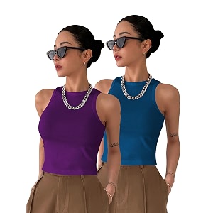 toochki tops for women crop top for women39s tank activewear tee sports western casual cotton camisole pack of 2 combo