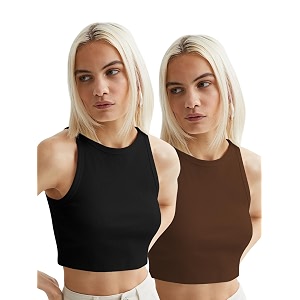 toochki tops for women crop top for women39s tank activewear tee sports western casual cotton camisole pack of 2 combo