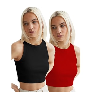 toochki tops for women crop top for women39s tank activewear tee sports western casual cotton camisole pack of 2 combo