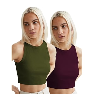toochki tops for women crop top for women39s tank activewear tee sports western casual cotton camisole pack of 2 combo
