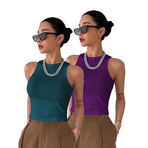 toochki tops for women crop top for women39s tank activewear tee sports western casual cotton camisole pack of 2 combo