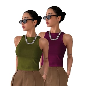 toochki tops for women crop top for women39s tank activewear tee sports western casual cotton camisole pack of 2 combo