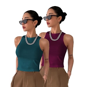 toochki tops for women crop top for women39s tank activewear tee sports western casual cotton camisole pack of 2 combo