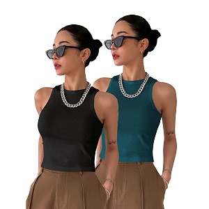 toochki tops for women crop top for women39s tank activewear tee sports western casual cotton camisole pack of 2 combo