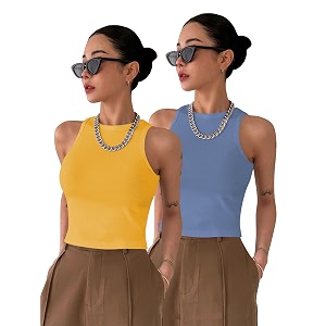 toochki tops for women crop top for women39s tank activewear tee sports western casual cotton camisole pack of 2 combo