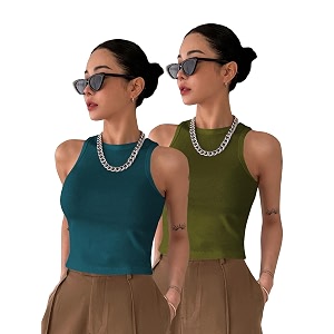 toochki tops for women crop top for women39s tank activewear tee sports western casual cotton camisole pack of 2 combo