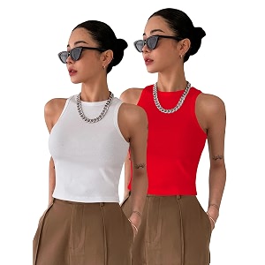 toochki tops for women crop top for women39s tank activewear tee sports western casual cotton camisole pack of 2 combo