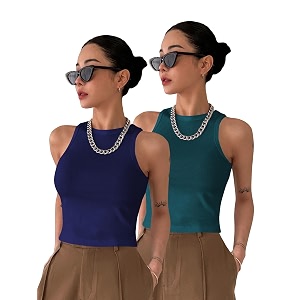 toochki tops for women crop top for women39s tank activewear tee sports western casual cotton camisole pack of 2 combo
