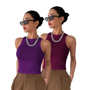 toochki tops for women crop top for women39s tank activewear tee sports western casual cotton camisole pack of 2 combo