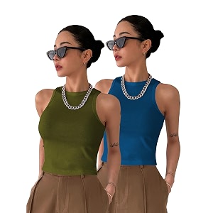 toochki tops for women crop top for women39s tank activewear tee sports western casual cotton camisole pack of 2 combo