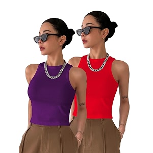 toochki tops for women crop top for women39s tank activewear tee sports western casual cotton camisole pack of 2 combo