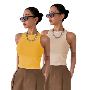toochki tops for women crop top for women39s tank activewear tee sports western casual cotton camisole pack of 2 combo