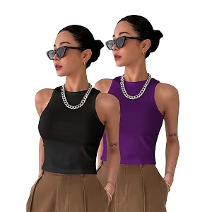 toochki tops for women crop top for women39s tank activewear tee sports western casual cotton camisole pack of 2 combo