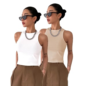 toochki tops for women crop top for women39s tank activewear tee sports western casual cotton camisole pack of 2 combo