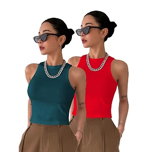 toochki tops for women crop top for women39s tank activewear tee sports western casual cotton camisole pack of 2 combo