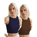 Toochki Tops for Women Crop Top for Women's Tank Activewear Tee Sports Western Casual Cotton Camisole Pack of 2 Combo
