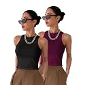 Toochki Tops for Women Crop Top for Women's Tank Activewear Tee Sports Western Casual Cotton Camisole Pack of 2 Combo
