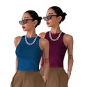 Toochki Tops for Women Crop Top for Women's Tank Activewear Tee Sports Western Casual Cotton Camisole Pack of 2 Combo