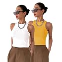 Toochki Tops for Women Crop Top for Women's Tank Activewear Tee Sports Western Casual Cotton Camisole Pack of 2 Combo