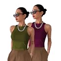 Toochki Tops for Women Crop Top for Women's Tank Activewear Tee Sports Western Casual Cotton Camisole Pack of 2 Combo