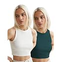 Toochki Tops for Women Crop Top for Women's Tank Activewear Tee Sports Western Casual Cotton Camisole Pack of 2 Combo