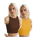 Toochki Tops for Women Crop Top for Women's Tank Activewear Tee Sports Western Casual Cotton Camisole Pack of 2 Combo