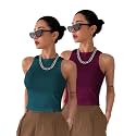 Toochki Tops for Women Crop Top for Women's Tank Activewear Tee Sports Western Casual Cotton Camisole Pack of 2 Combo