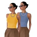 Toochki Tops for Women Crop Top for Women's Tank Activewear Tee Sports Western Casual Cotton Camisole Pack of 2 Combo
