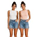 Toochki Tops for Women Crop Top for Women's Tank Activewear Tee Casual Sports Cotton High Neck Camisole Pack of Two (2)