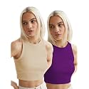 Toochki Tops for Women Crop Top for Women's Tank Activewear Tee Sports Western Casual Cotton Camisole Pack of 2 Combo