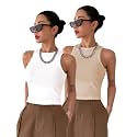 Toochki Tops for Women Crop Top for Women's Tank Activewear Tee Sports Western Casual Cotton Camisole Pack of 2 Combo