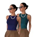 Toochki Tops for Women Crop Top for Women's Tank Activewear Tee Sports Western Casual Cotton Camisole Pack of 2 Combo