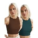Toochki Tops for Women Crop Top for Women's Tank Activewear Tee Sports Western Casual Cotton Camisole Pack of 2 Combo