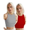 Toochki Tops for Women Crop Top for Women's Tank Activewear Tee Sports Western Casual Cotton Camisole Pack of 2 Combo