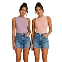 Toochki Tops for Women Crop Top for Women's Tank Activewear Tee Casual Sports Cotton High Neck Camisole Pack of Two (2)