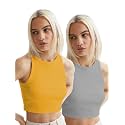 Toochki Tops for Women Crop Top for Women's Tank Activewear Tee Sports Western Casual Cotton Camisole Pack of 2 Combo