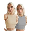 Toochki Tops for Women Crop Top for Women's Tank Activewear Tee Sports Western Casual Cotton Camisole Pack of 2 Combo
