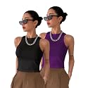 Toochki Tops for Women Crop Top for Women's Tank Activewear Tee Sports Western Casual Cotton Camisole Pack of 2 Combo