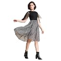 Toochki Women39s Black GeorgetteSpandex Textured Print Fit