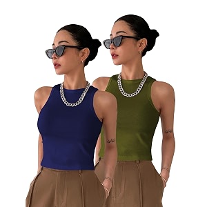 toochki tops for women crop top for women39s tank activewear tee sports western casual cotton camisole pack of 2 combo