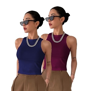 toochki tops for women crop top for women39s tank activewear tee sports western casual cotton camisole pack of 2 combo
