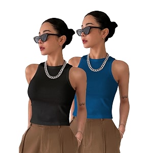 toochki tops for women crop top for women39s tank activewear tee sports western casual cotton camisole pack of 2 combo
