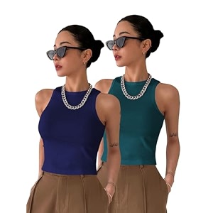 toochki tops for women crop top for women39s tank activewear tee sports western casual cotton camisole pack of 2 combo