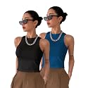 Toochki Tops for Women Crop Top for Women's Tank Activewear Tee Sports Western Casual Cotton Camisole Pack of 2 Combo