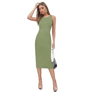 Toochki Womens Spandex Solid Bodycon Western Dress