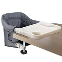 Hook-On High Chair with Tray, Portable Travel Seat for Baby, Grey