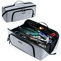 Tool Bag Organizer for Electrician & Technician, Portable Wide-Open Tool Tote with Multi Compartments, Heavy Duty Tool Storage Bag for HVAC, Plumbing, Garage & Home Repair Tools, Handyman