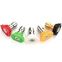 Tool Daily Pressure Washer Nozzle Tips Multiple Degrees, 1/4 Inch, 2.5 GPM